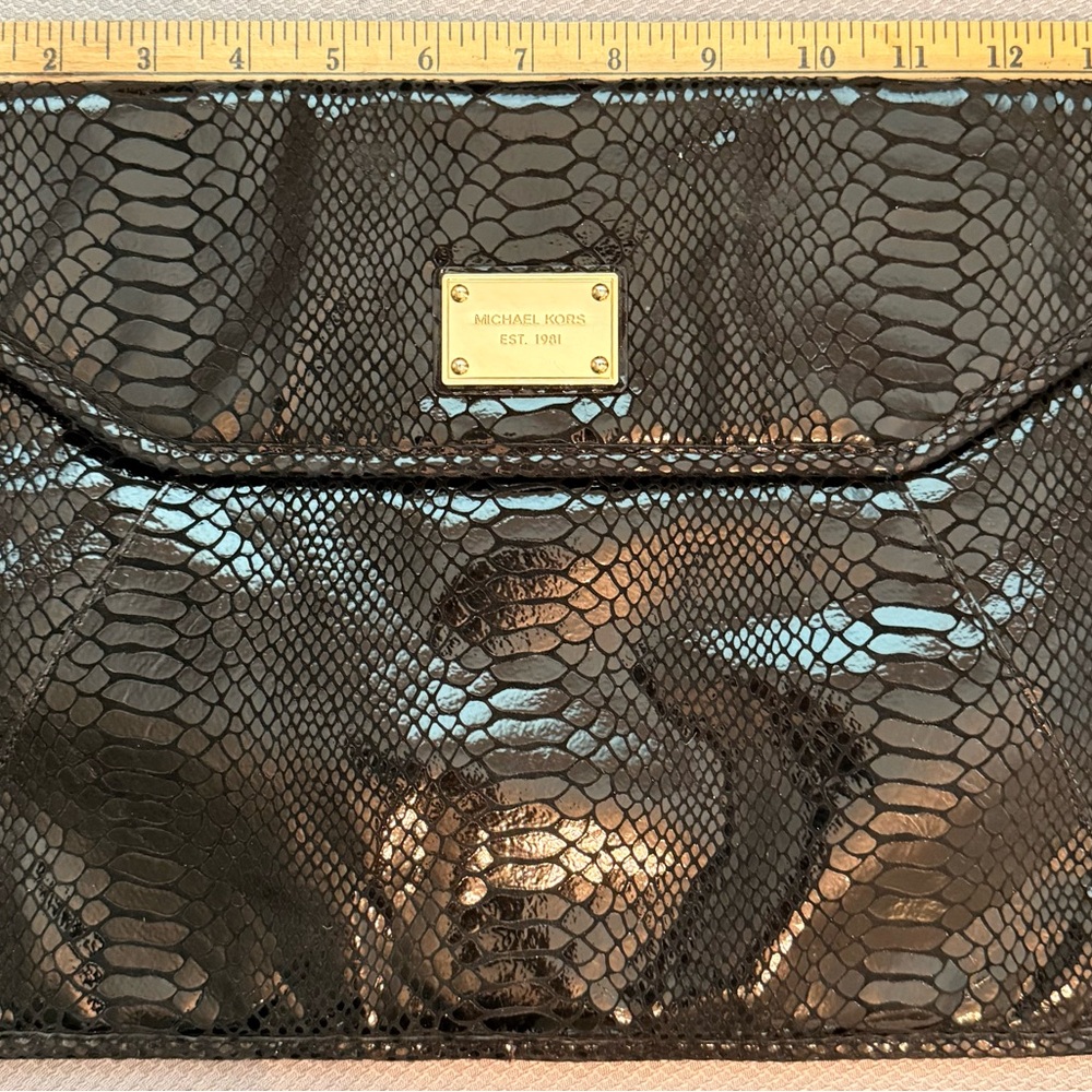 Michael Kors Black Textured Clutch